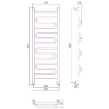 Полотенцесушитель водяной 1200х400 античное белое золото Сунержа Элегия+ 10-0205-1240