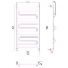 Полотенцесушитель водяной 1000х500 белый матовый Сунержа Элегия+ 30-0205-1050