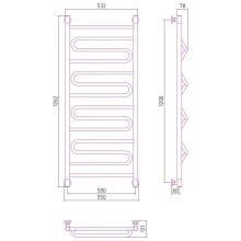 Полотенцесушитель водяной 1200х500 античное белое золото Сунержа Элегия+ 10-0205-1250