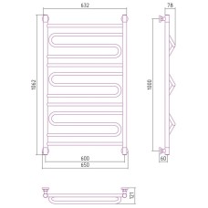 Полотенцесушитель водяной 1000х600 золотой матовый Сунержа Элегия+ 032-0205-1060