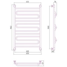 Полотенцесушитель водяной 1000х600 белый глянец Сунержа Элегия+ 12-0205-1060