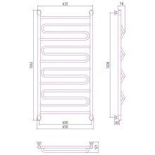 Полотенцесушитель водяной 1200х600 белый глянец Сунержа Элегия+ 12-0205-1260