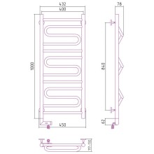 Полотенцесушитель электрический 1000х400 золотой МЭМ левый Сунержа Элегия 2.0 03-5218-1040