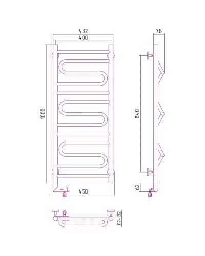 Полотенцесушитель электрический 1000х400 белый глянец МЭМ левый Сунержа Элегия 2.0 12-5218-1040