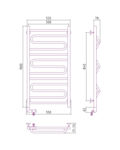 Полотенцесушитель электрический 1000х500 золотой матовый МЭМ правый Сунержа Элегия 2.0 032-5219-1050