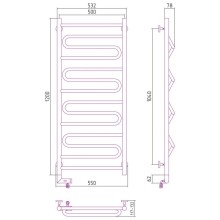 Полотенцесушитель электрический 1200х500 золотой МЭМ левый Сунержа Элегия 2.0 03-5218-1250