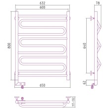 Полотенцесушитель электрический 800х600 черный матовый МЭМ правый Сунержа Элегия 2.0 31-5219-8060