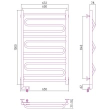 Полотенцесушитель электрический 1000х600 белый глянец МЭМ левый Сунержа Элегия 2.0 12-5218-1060