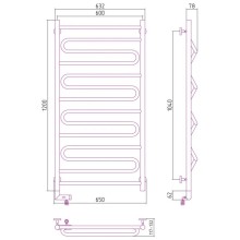 Полотенцесушитель электрический 1200х600 золотой МЭМ правый Сунержа Элегия 2.0 03-5219-1260