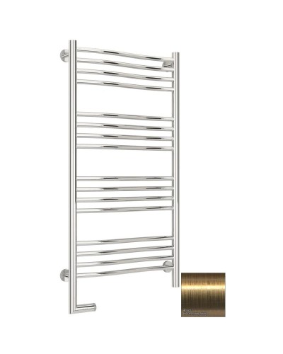 Полотенцесушитель электрический 1000х500 состаренная латунь МЭМ левый Сунержа Флюид 2.0 051-5220-1050