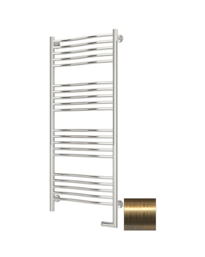 Полотенцесушитель электрический 1200х500 состаренная латунь МЭМ правый Сунержа Флюид 2.0 051-5221-1250