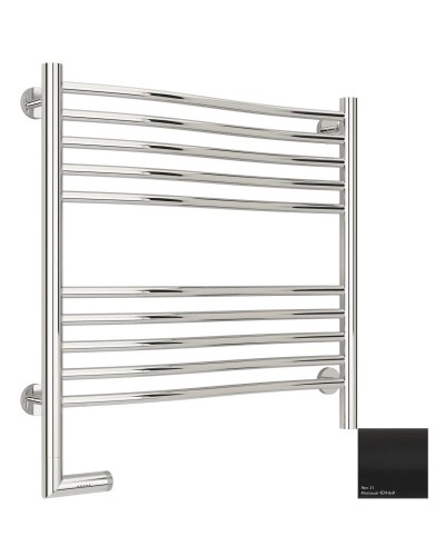 Полотенцесушитель электрический 600х600 черный матовый МЭМ левый Сунержа Флюид 2.0 31-5220-6060