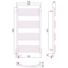 Полотенцесушитель электрический 1000х500 МЭМ левый Сунержа Аркус 2.0 00-5604-1050
