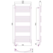 Полотенцесушитель электрический 1200х500 черный матовый МЭМ правый Сунержа Аркус 2.0 31-5605-1250