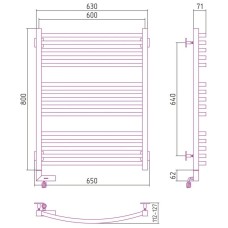 Полотенцесушитель электрический 800х600 сатин МЭМ правый Сунержа Аркус 2.0 071-5605-8060
