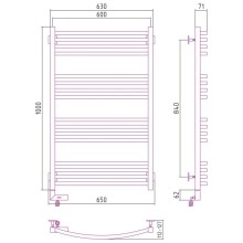 Полотенцесушитель электрический 1000х600 золотой матовый МЭМ левый Сунержа Аркус 2.0 032-5604-1060