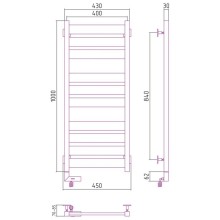 Полотенцесушитель электрический 1000х400 золотой матовый МЭМ правый Сунержа Центурион 2.0 032-5603-1040