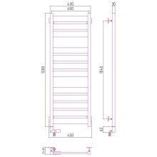 Полотенцесушитель электрический 1200х400 состаренная латунь МЭМ правый Сунержа Центурион 2.0 051-5603-1240
