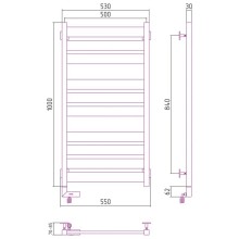 Полотенцесушитель электрический 1000х500 белый матовый МЭМ левый Сунержа Центурион 2.0 30-5602-1050