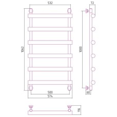 Полотенцесушитель водяной 1000х500 золотой матовый Сунержа Атлант 032-0226-1050