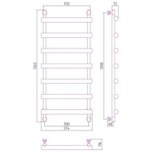 Полотенцесушитель водяной 1200х500 античное белое золото Сунержа Атлант 10-0226-1250