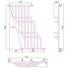 Полотенцесушитель водяной 1000х850 золотой матовый Сунержа Нега 032-0225-1085