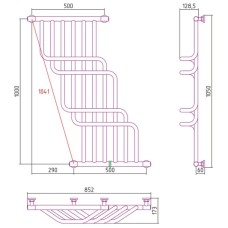 Полотенцесушитель водяной 1000х850 античное белое золото Сунержа Нега 10-0225-1085