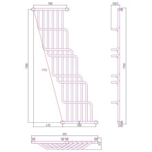Полотенцесушитель водяной 1700х1000 белый глянец Сунержа Нега 12-0225-1710