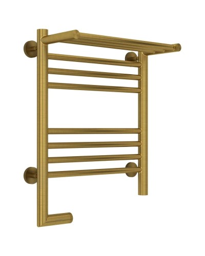 Полотенцесушитель электрический 500х400 состаренная латунь МЭМ левый Сунержа Богема с полкой 2.0 051-5206-5040