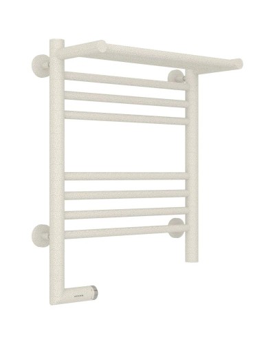 Полотенцесушитель электрический 500х400 античное белое золото МЭМ левый Сунержа Богема с полкой 2.0 10-5206-5040