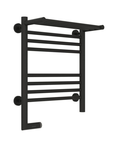 Полотенцесушитель электрический 500х400 темный титан муар МЭМ левый Сунержа Богема с полкой 2.0 15-5206-5040