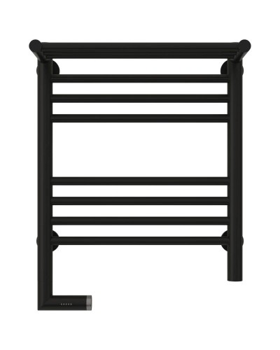 Полотенцесушитель электрический 500х400 черный матовый МЭМ левый Сунержа Богема с полкой 2.0 31-5206-5040