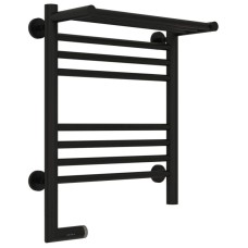 Полотенцесушитель электрический 500х400 черный матовый МЭМ левый Сунержа Богема с полкой 2.0 31-5206-5040