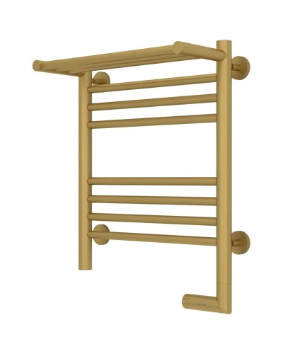 Полотенцесушитель электрический 500х400 золотой матовый МЭМ правый Сунержа Богема с полкой 2.0 032-5207-5040