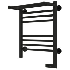 Полотенцесушитель электрический 500х400 черный матовый МЭМ правый Сунержа Богема с полкой 2.0 31-5207-5040