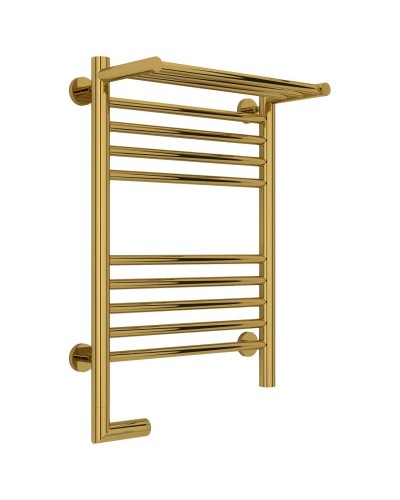 Полотенцесушитель электрический 600х400 золотой МЭМ левый Сунержа Богема с полкой 2.0 03-5206-6040