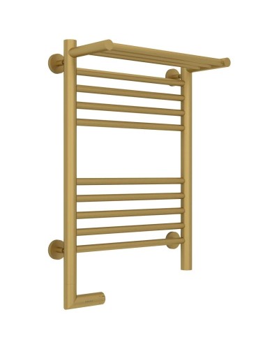 Полотенцесушитель электрический 600х400 золотой матовый МЭМ левый Сунержа Богема с полкой 2.0 032-5206-6040