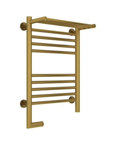 Полотенцесушитель электрический 600х400 состаренная латунь МЭМ левый Сунержа Богема с полкой 2.0 051-5206-6040