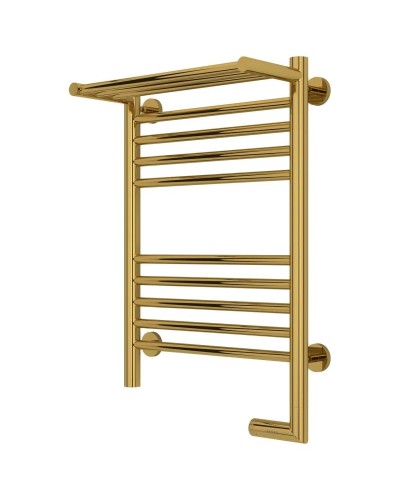 Полотенцесушитель электрический 600х400 золотой МЭМ правый Сунержа Богема с полкой 2.0 03-5207-6040