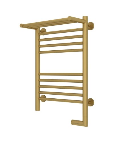 Полотенцесушитель электрический 600х400 золотой матовый МЭМ правый Сунержа Богема с полкой 2.0 032-5207-6040