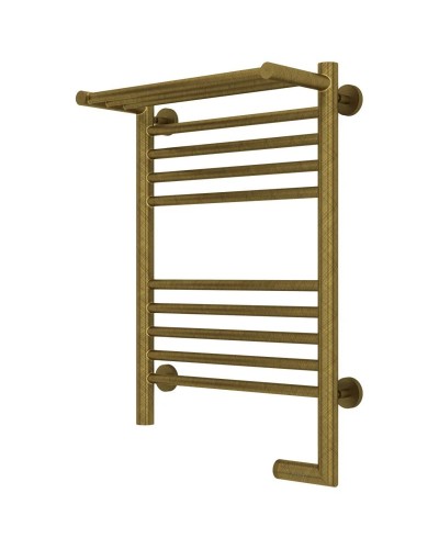 Полотенцесушитель электрический 600х400 состаренная бронза МЭМ правый Сунержа Богема с полкой 2.0 05-5207-6040