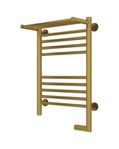 Полотенцесушитель электрический 600х400 состаренная латунь МЭМ правый Сунержа Богема с полкой 2.0 051-5207-6040