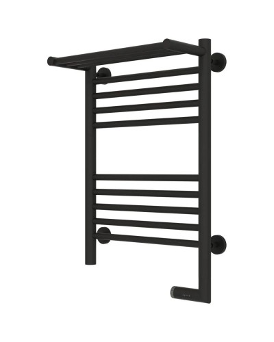 Полотенцесушитель электрический 600х400 темный титан муар МЭМ правый Сунержа Богема с полкой 2.0 15-5207-6040