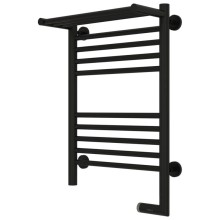 Полотенцесушитель электрический 600х400 черный матовый МЭМ правый Сунержа Богема с полкой 2.0 31-5207-6040