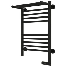 Полотенцесушитель электрический 600х400 черный матовый МЭМ правый Сунержа Богема с полкой 2.0 31-5207-6040