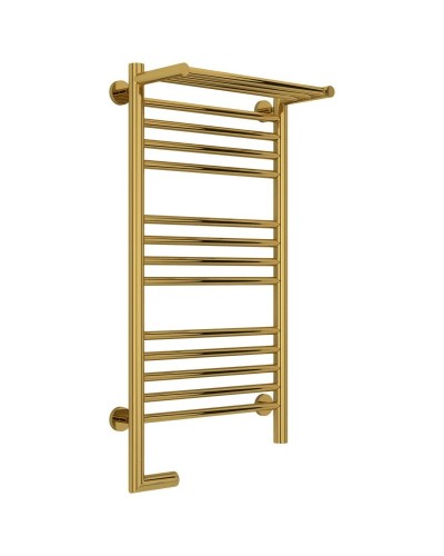 Полотенцесушитель электрический 800х400 золотой МЭМ левый Сунержа Богема с полкой 2.0 03-5206-8040