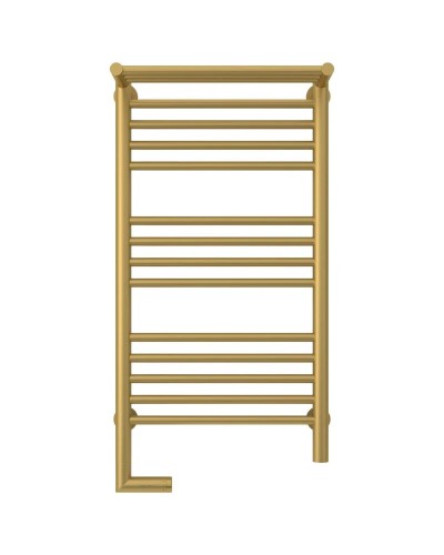 Полотенцесушитель электрический 800х400 золотой матовый МЭМ левый Сунержа Богема с полкой 2.0 032-5206-8040