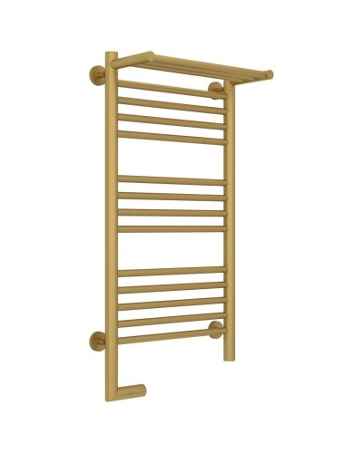 Полотенцесушитель электрический 800х400 золотой матовый МЭМ левый Сунержа Богема с полкой 2.0 032-5206-8040