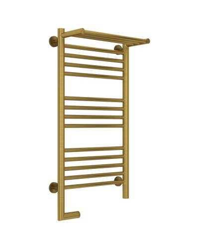 Полотенцесушитель электрический 800х400 состаренная латунь МЭМ левый Сунержа Богема с полкой 2.0 051-5206-8040