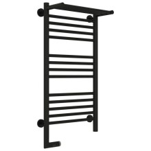 Полотенцесушитель электрический 800х400 черный матовый МЭМ левый Сунержа Богема с полкой 2.0 31-5206-8040